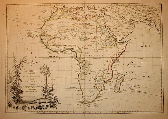 Janvier Jean Robert L'Afrique divisée en ses principaux Etats... 1762 Parigi 